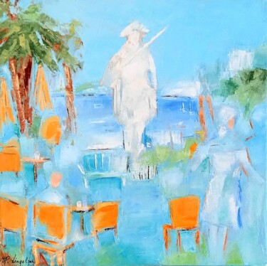 「"DOUCEUR ESTIVALE "」というタイトルの絵画 Marie-Paule Lingelserによって, オリジナルのアートワーク, オイル ウッドストレッチャーフレームにマウント
