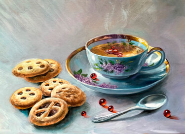 绘画 标题为“Cozy Afternoon Tea…” 由Nurgaliy Abdigaliyev, 原创艺术品, 油