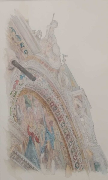 "Detail of St Mark's…" başlıklı Tablo Mike Ferrell tarafından, Orijinal sanat, Mürekkep Ahşap panel üzerine monte edilmiş
