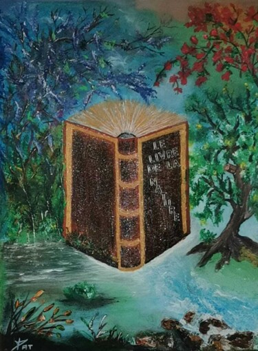 绘画 标题为“Le livre de la natu…” 由Patricia Poulot, 原创艺术品, 丙烯 安装在木质担架架上