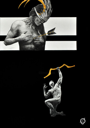 Disegno intitolato "Wounded Beast" da Laszló Juhász, Opera d'arte originale, Grafite