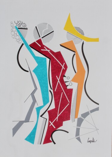 Peinture intitulée "25 026 Trio" par Pascal Cavalli, Œuvre d'art originale, Acrylique