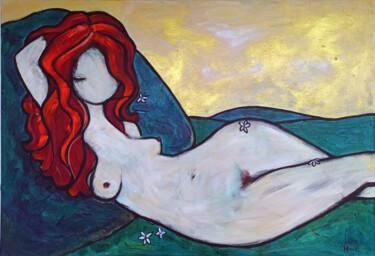 제목이 "La Maja del Jazmin"인 미술작품 Eva Hidalgo로, 원작, 아크릴 나무 들것 프레임에 장착됨