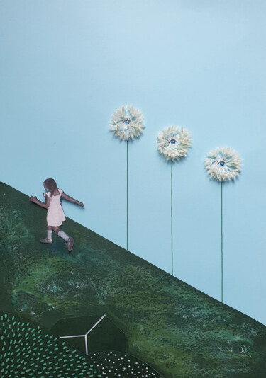 ""Childhood" 7" başlıklı Kolaj Loba-Nova Natalia tarafından, Orijinal sanat, Kolaj
