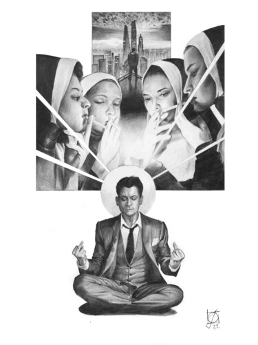 图画 标题为“Why Should I Be?” 由Laszló Juhász, 原创艺术品, 石墨