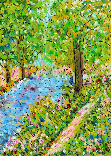 Peinture intitulée "Loiret1" par Jean Mirre, Œuvre d'art originale, Huile