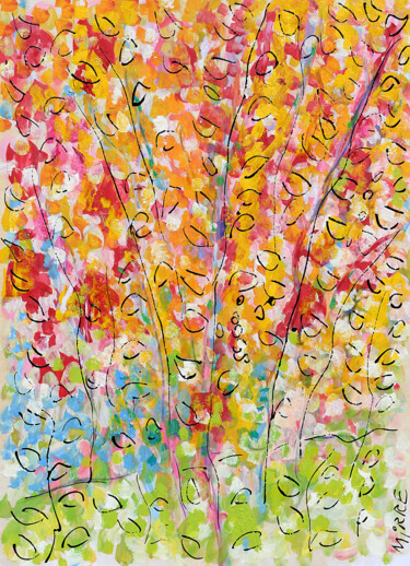 Painting titled "Parterre" by Jean Mirre, Original Artwork, Oil