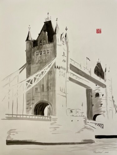 Painting titled "Somewhere in London." by Yury Peshkov, Original Artwork, Ink
