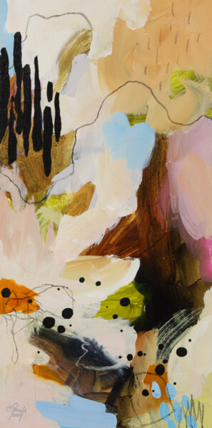 绘画 标题为“Entends-tu la casca…” 由Chantal Proulx, 原创艺术品, 丙烯 安装在木质担架架上