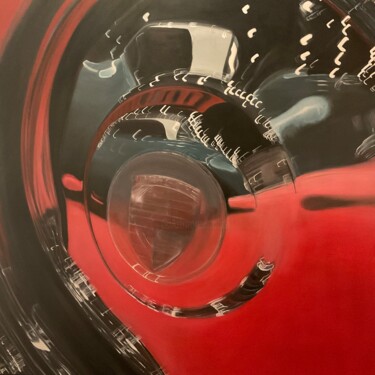Painting titled "Enjoliveur Porsche…" by Gilbert Duchamp, Original Artwork, Acrylic Mounted on Wood Stretcher frame