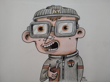Drawing titled "NY" by Alexis Bernardi, Original Artwork, Gouache