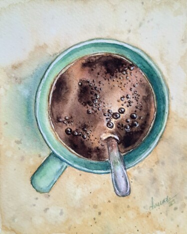 绘画 标题为“coffee mug” 由Fineartderya, 原创艺术品, 水彩