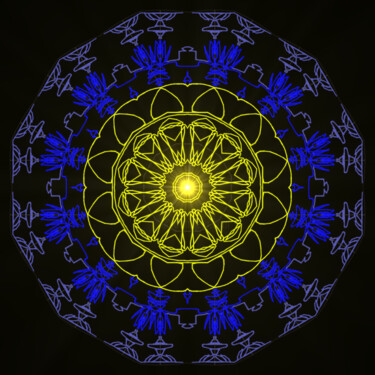 数字艺术 标题为“Mandala Transformaç…” 由Ana Paula Ferreira Silva, 原创艺术品, 2D数字工作