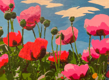 Malarstwo zatytułowany „Vibrant Garden Bliss” autorstwa Mariya Zhakupova, Oryginalna praca, Akryl