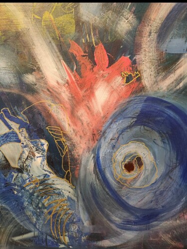 绘画 标题为“Vortex of Becoming” 由Christine Meeks, 原创艺术品, 丙烯 安装在木质担架架上