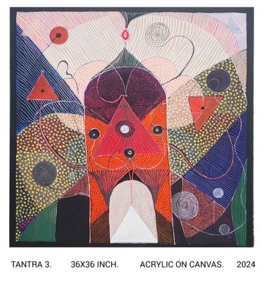 Schilderij getiteld "Tantra 8" door Rounak Rai Artist Rounak Rai, Origineel Kunstwerk, Acryl