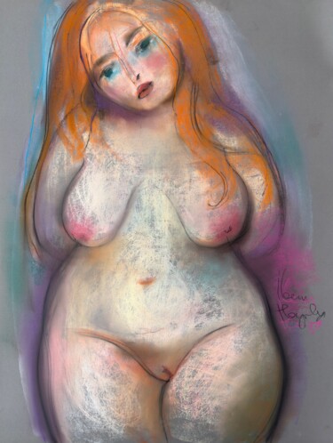 Tekening getiteld "Pastel Nudes I" door Ivan Tverdun, Origineel Kunstwerk, Pastel