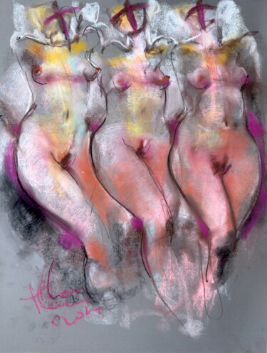图画 标题为“Pastel Nudes IV” 由Ivan Tverdun, 原创艺术品, 粉彩