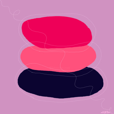 数字艺术 标题为“Zen Minimalism. Red…” 由Vafa Majidli, 原创艺术品, 数字油画