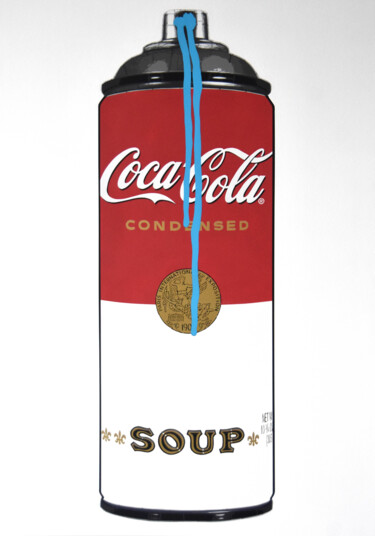 绘画 标题为“Coca-Soup 2024 (Blu…” 由Campbell La Pun, 原创艺术品, 喷漆