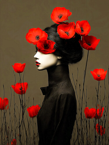 Whispers in Red 数字艺术 标题为“Whispers in Red” 由Massimo Zanotti, 原创艺术品, AI生成的图像