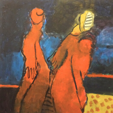 绘画 标题为“Composition 7042” 由Engelina Zandstra, 原创艺术品, 丙烯 安装在木质担架架上