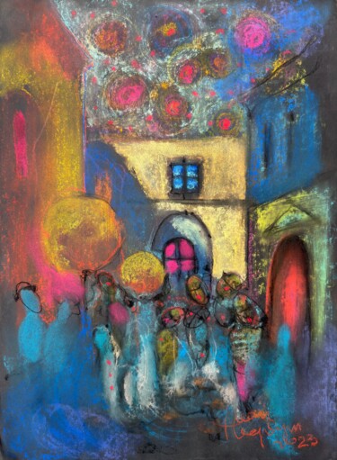 Pastel Cityscape III Drawing titled "Pastel Cityscape III" by Ivan Tverdun, Original Artwork, Pastel