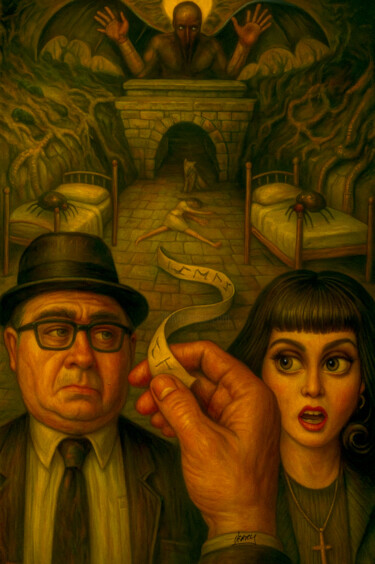 제목이 "Casting The Runes"인 미술작품 Spencer Derry로, 원작, AI 생성 이미지