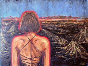 Hope After Fire – Woman in Burnt Field 绘画 标题为“Hope After Fire – W…” 由Dina Udaltsova, 原创艺术品, 油