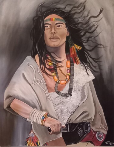 Malarstwo zatytułowany „L'Indien” autorstwa Patricia Vescovi, Oryginalna praca, Akryl
