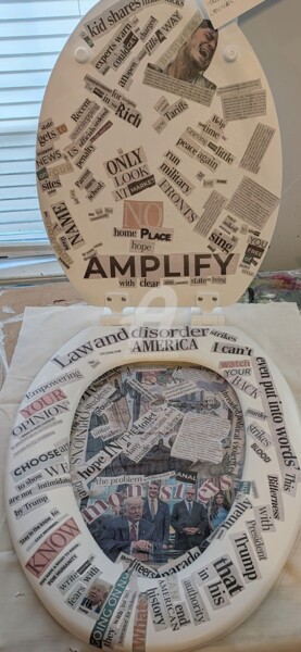 Collages getiteld "Amplified toileting" door Helene, Origineel Kunstwerk, Collages