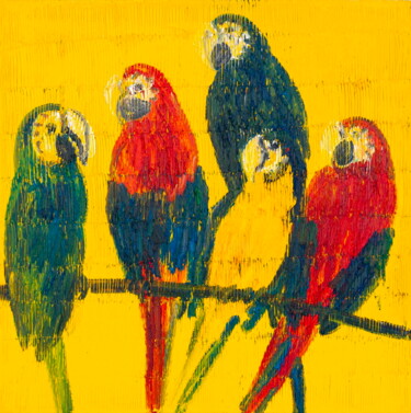 绘画 标题为“Macaws Studio Study” 由Hunt Slonem, 原创艺术品, 油