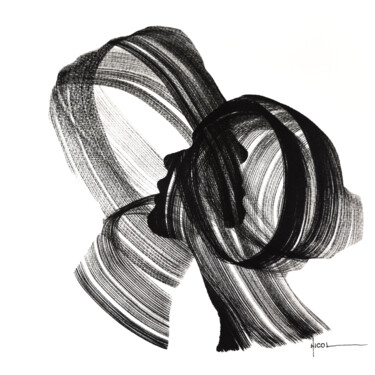 绘画 标题为“Knots of Thought” 由Nicol Vacaru, 原创艺术品, 墨