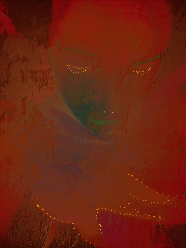 Digital Arts titled "Red Look" by Natalya Belalova, Original Artwork, Digital Collage