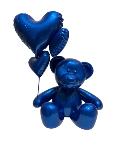 雕塑 标题为“Teddy Love Blue Cot…” 由Nicolas Krauss, 原创艺术品, 树脂