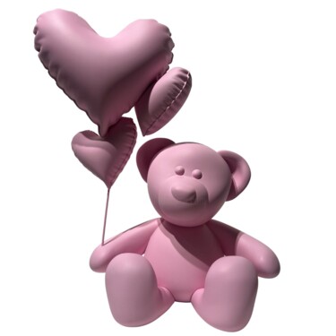 雕塑 标题为“Teddy Love Miami Pi…” 由Nicolas Krauss, 原创艺术品, 树脂