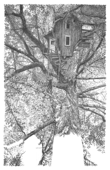 "Arbres 91" başlıklı Resim Frédéric Jammes tarafından, Orijinal sanat, Grafit