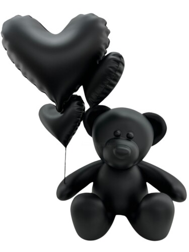 雕塑 标题为“Teddy Love Noir Mat” 由Nicolas Krauss, 原创艺术品, 树脂