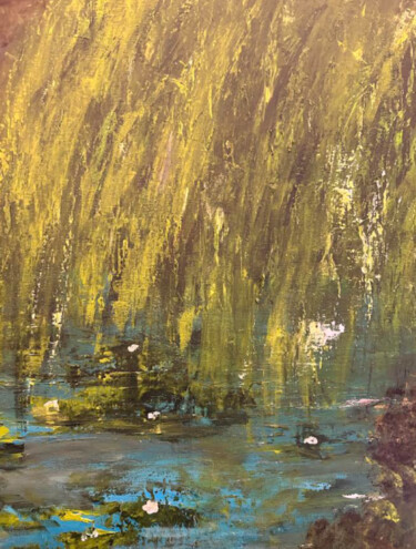 Malarstwo zatytułowany „Weeping Willow Medi…” autorstwa Nsfreesoul, Oryginalna praca, Akryl Zamontowany na Drewniana rama no…