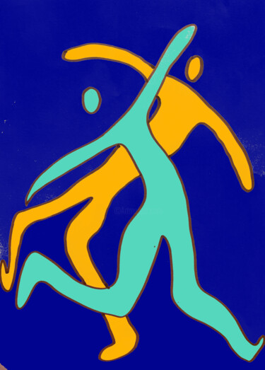 Disegno intitolato "Danser avec toi" da Marie-Pierre Valat, Opera d'arte originale, Pennarello