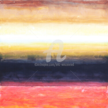 绘画 标题为“Composition colorée…” 由Eric Winzenried, 原创艺术品, 水彩 安装在木质担架架上