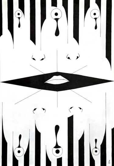 绘画 标题为“Believe Me” 由Paul Valentin Schneider, 原创艺术品, 墨