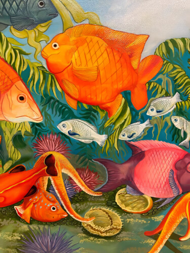 绘画 标题为“Vibrant Underwater…” 由Yerkezhan Kamentayeva, 原创艺术品, 油