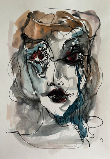 Disegno intitolato ""Breaking Point"" da Viktoria Daneva, Opera d'arte originale, Inchiostro