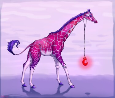 Arte digitale intitolato "Giraffe spéciale" da Camille Girard, Opera d'arte originale, Pittura digitale