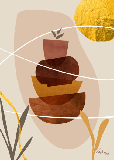Arte digitale intitolato "FLORAL ORGANIC ABST…" da Uillian Rius, Opera d'arte originale, Collage digitale