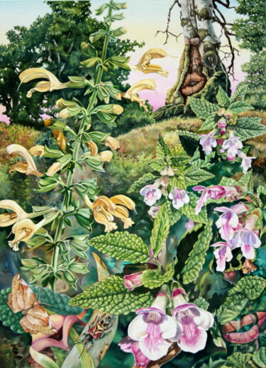 Schilderij getiteld "Histoire de lèvres…" door Bernard Domange, Origineel Kunstwerk, Olie