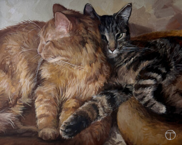 Benya and Motya (commission) Malarstwo zatytułowany „Benya and Motya (co…” autorstwa Olia Tomkova, Oryginalna praca, Akryl