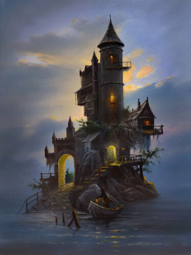 绘画 标题为“Mystical Castle” 由Nurgaliy Abdigaliyev, 原创艺术品, 油