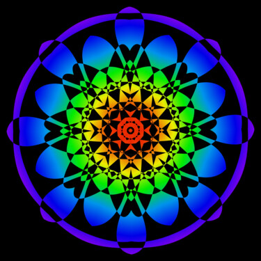 数字艺术 标题为“Mandala Renovação” 由Ana Paula Ferreira Silva, 原创艺术品, 2D数字工作